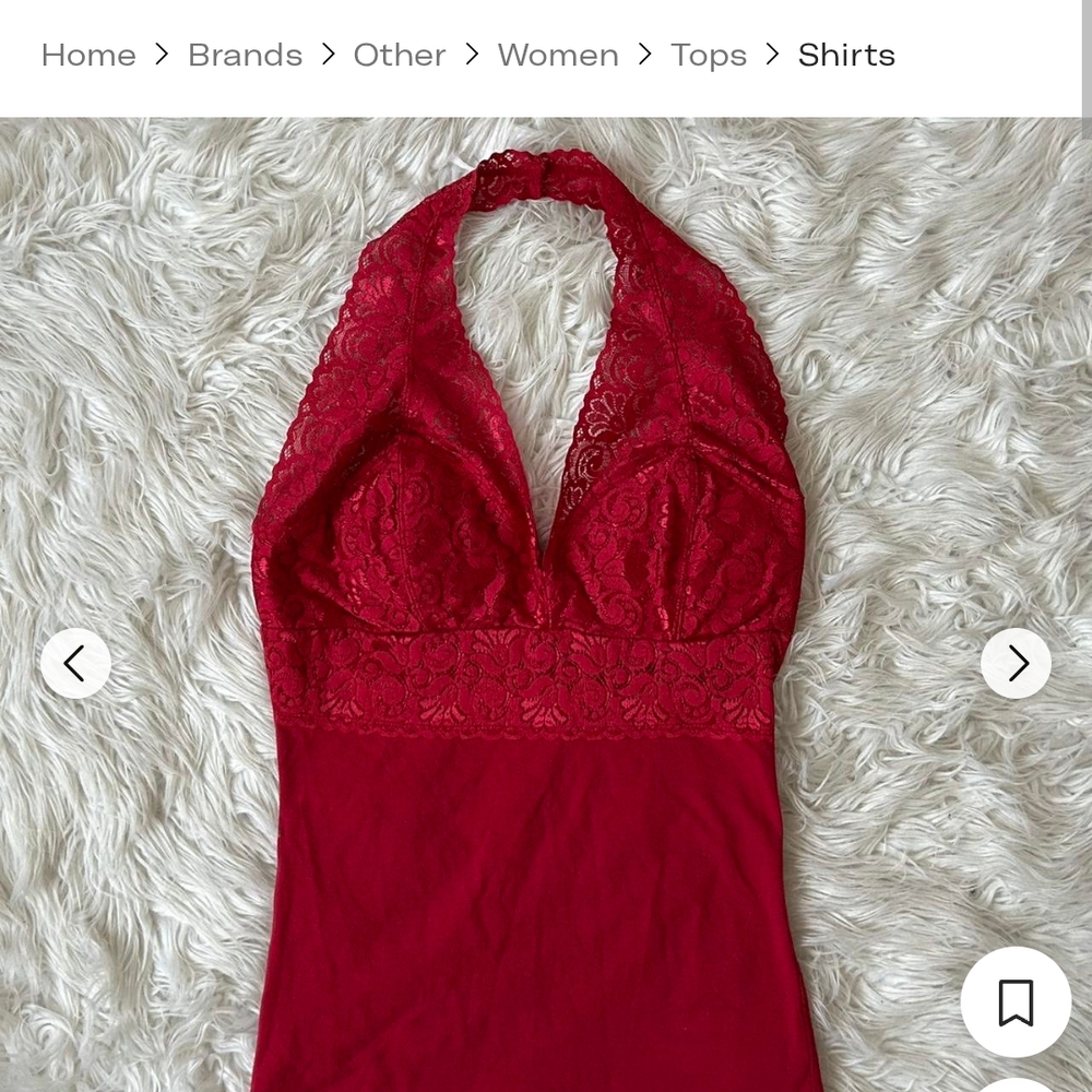 Sexy Red Lace Halter Top - Picture 7 of 10